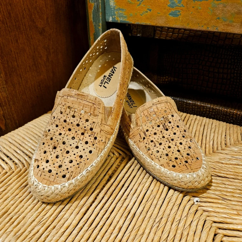 Vaneli Sport Nicki Espadrille Slip On Cork Loafers Tan Women’s - Size 5 …